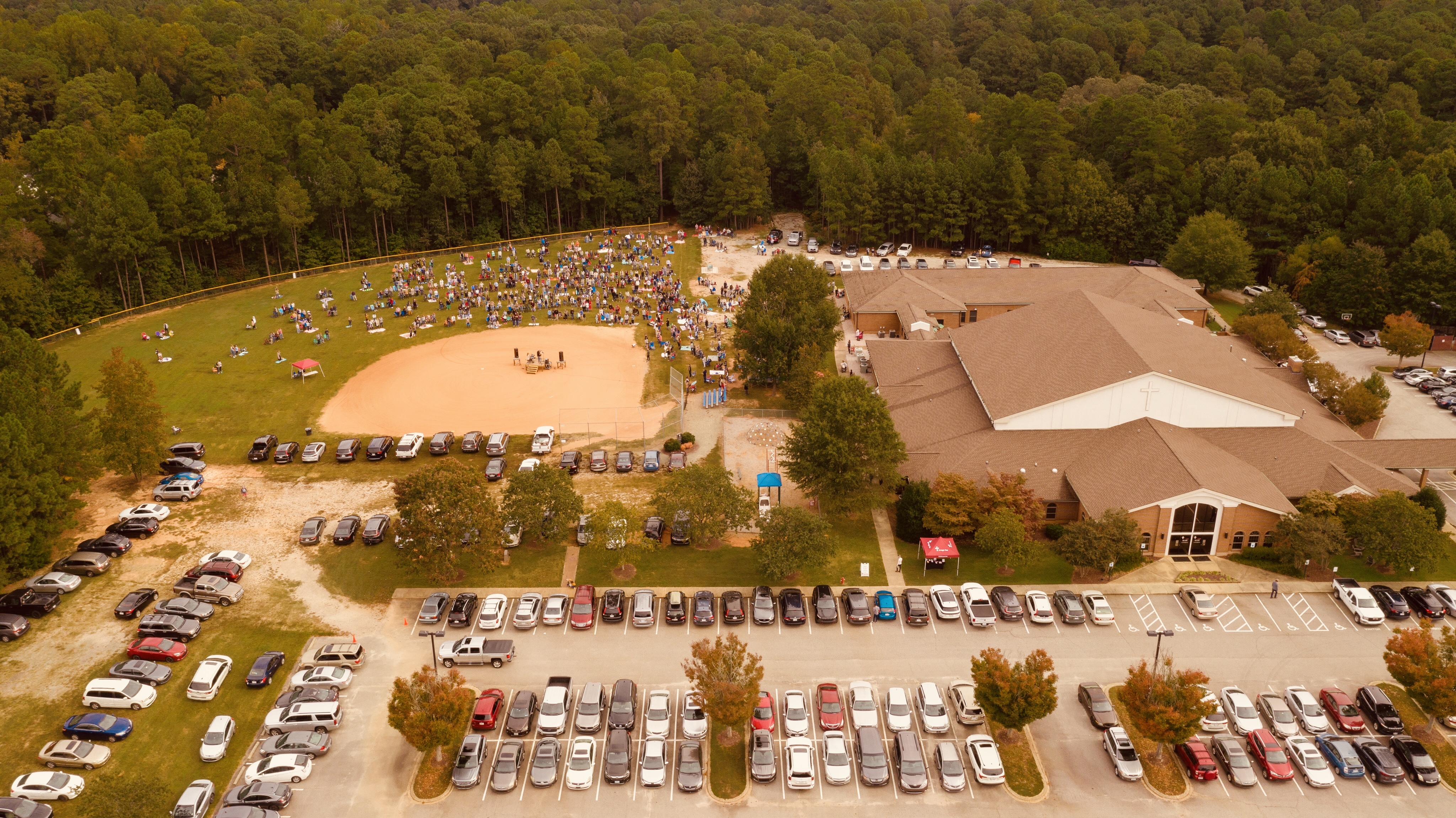 Church community outdoor gathering