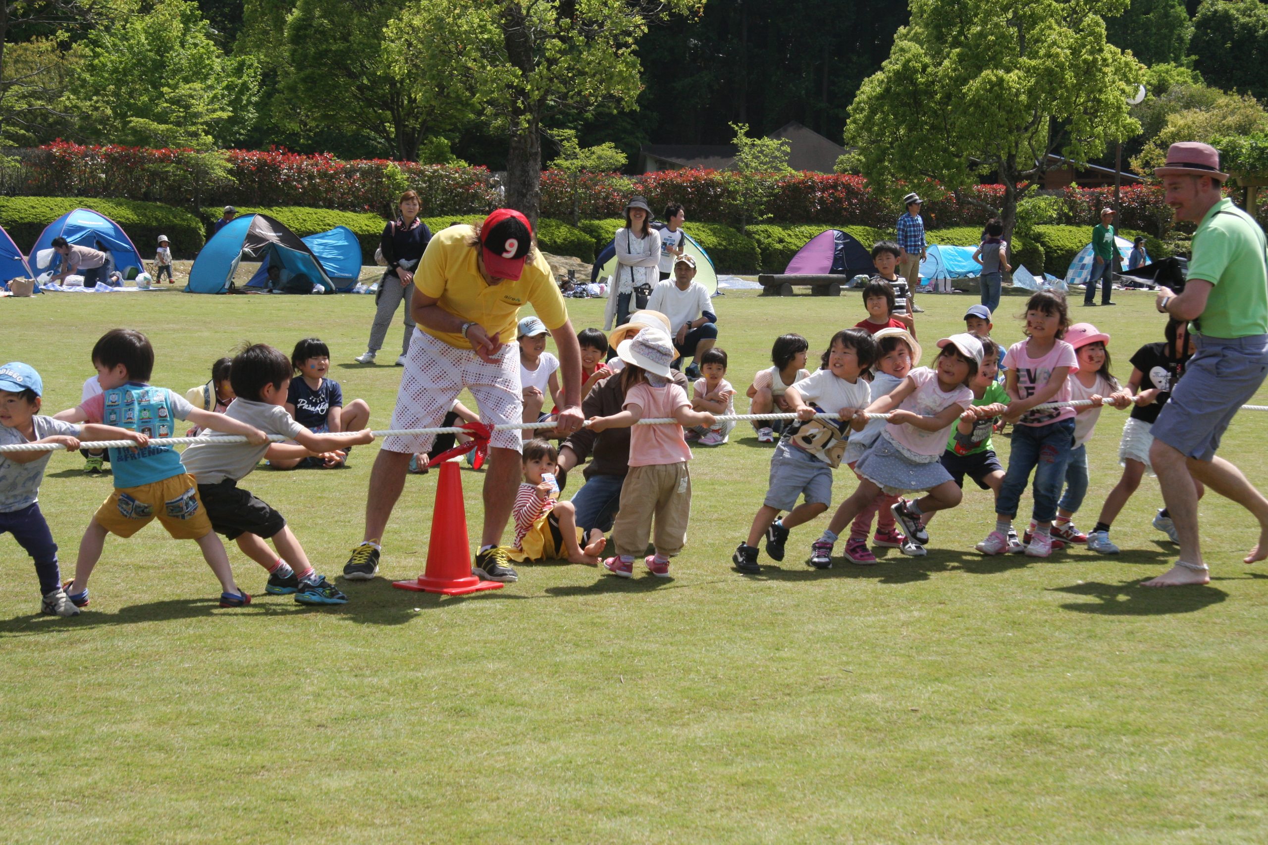 Kids at a fun school event outdoors