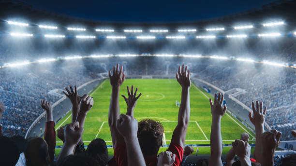 Sports stadium fans cheering