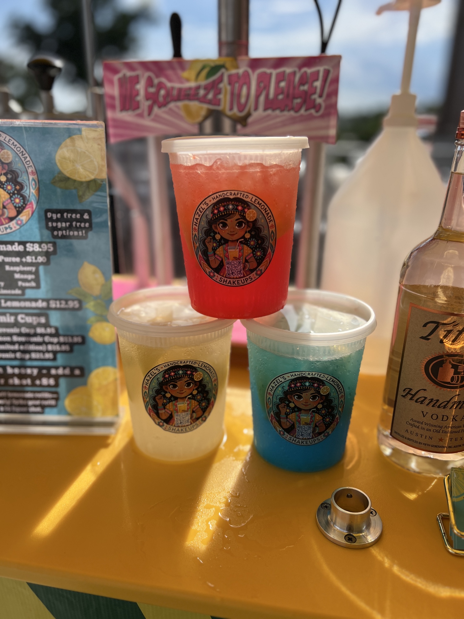 Hazel's colorful drinks