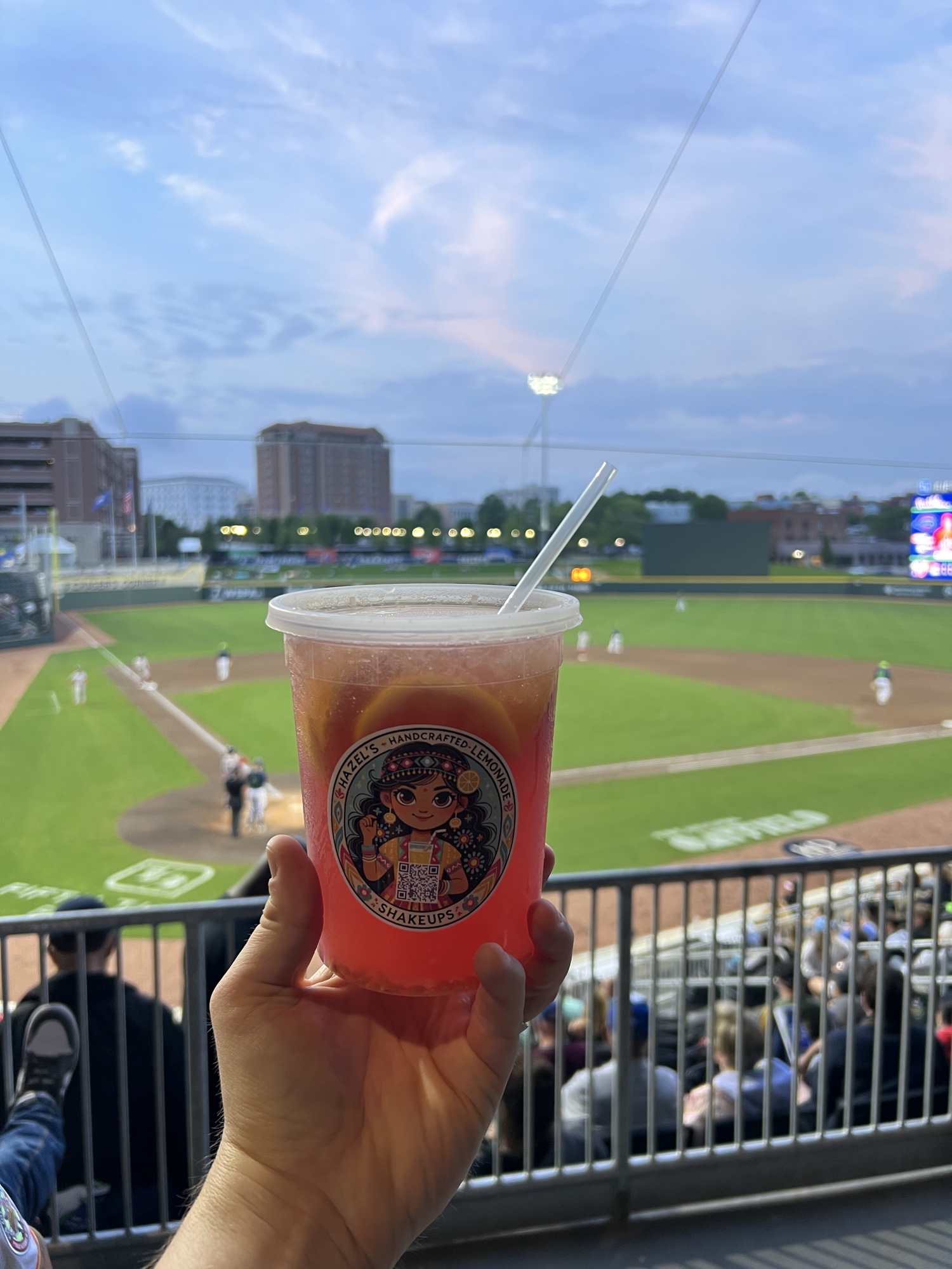 Hazel's cup at baseball game